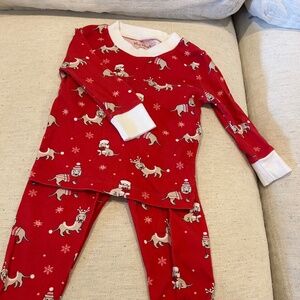 Kissy Kissy Baby Dachshunds Through The Snow Pajama set